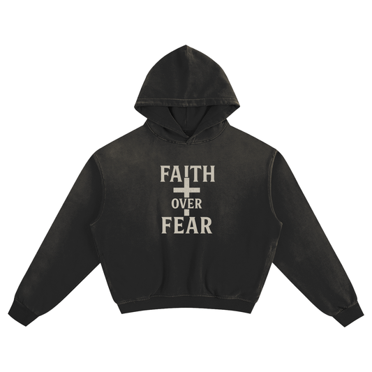 fa1th over fear Sunfade Boxy Hoodie